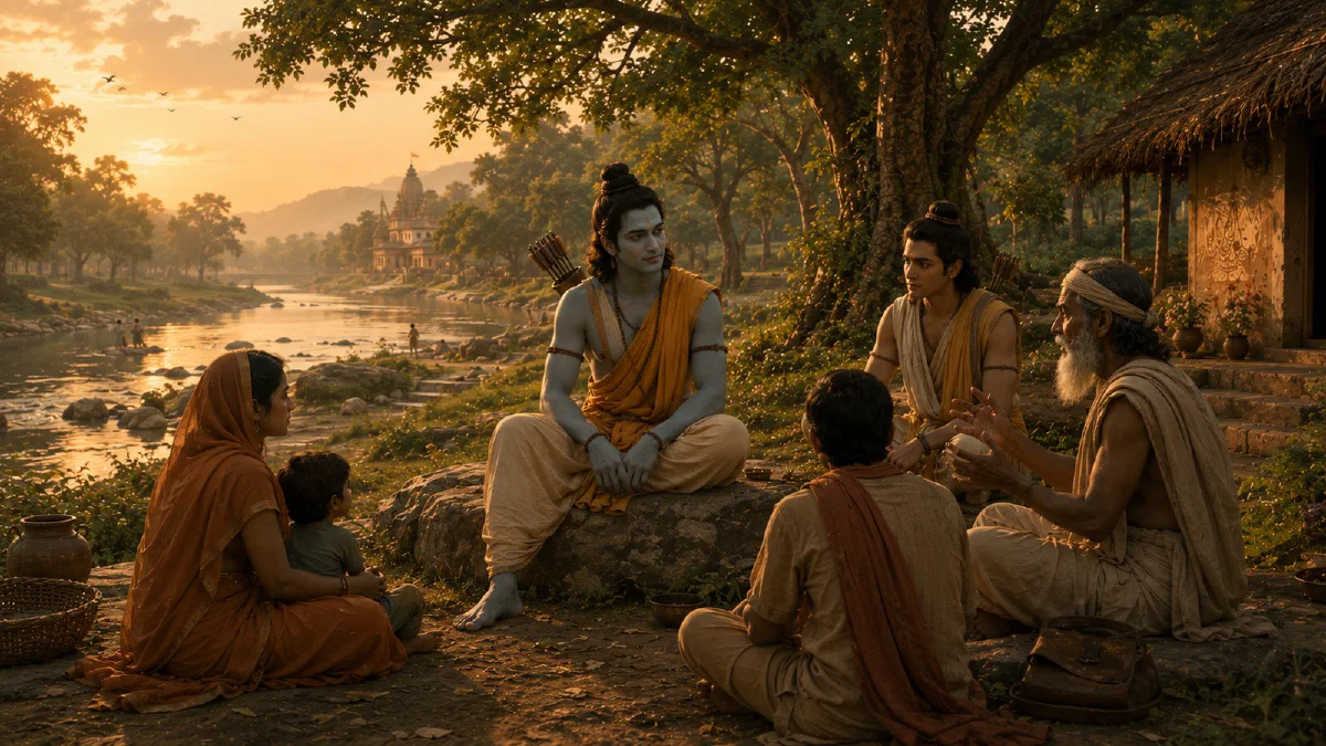 Shri Rama in a quiet contemplative landscape.